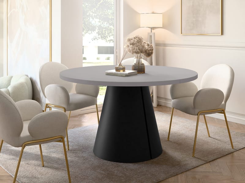 Aurion Spisebord rundt udtrækkeligt 120-196 cm - sort, grå - Møbler - Borde - Spisebord og køkkenbord