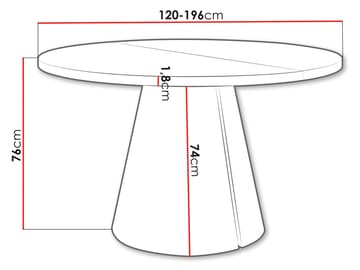 Aurion Spisebord rundt udtrækkeligt 120-196 cm - sort, hvid marmor - Møbler - Borde - Spisebord og køkkenbord