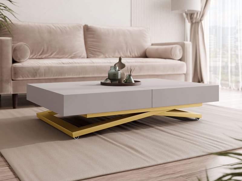 Avendi sofabord, udtrækkeligt 200 cm - guld, beige - Møbler - Borde - Sofabord