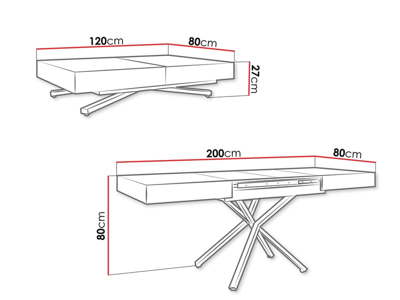 Avendi sofabord, udtrækkeligt 200 cm - sort, beige - Møbler - Borde - Sofabord