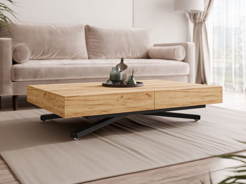 Avendi sofabord, udtrækkeligt 200 cm - sort, natur - Møbler - Borde - Sofabord