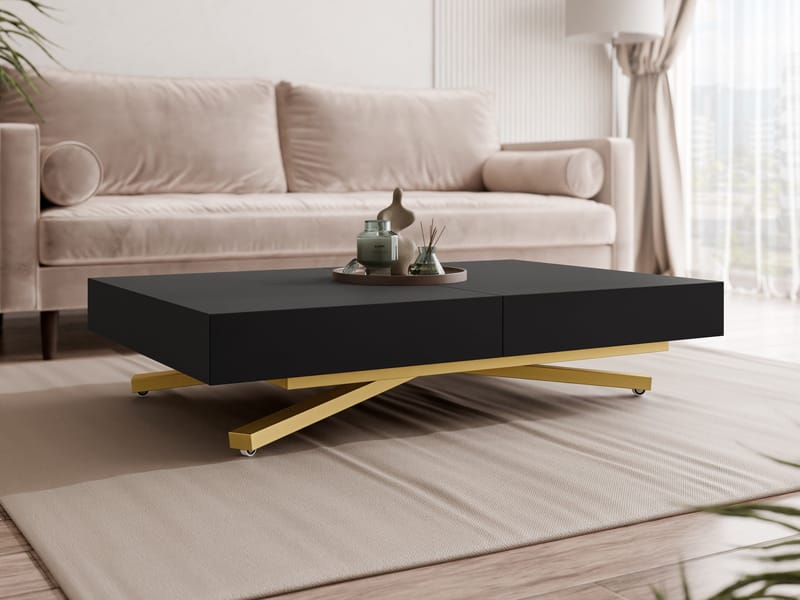 Avendi sofabord 120 cm - Guld/sort - Møbler - Borde - Sofabord