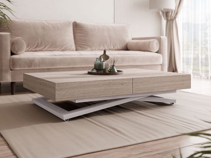 Avendi sofabord 120 cm - Sølv, lysebrun - Møbler - Borde - Sofabord
