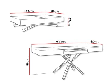 Avendi sofabord 120 cm - Sølv, lysebrun - Møbler - Borde - Sofabord