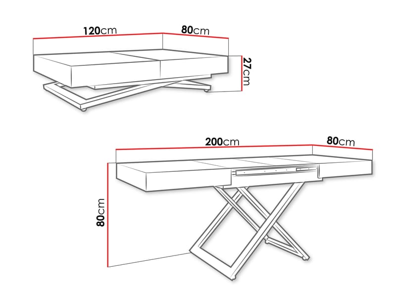 Avendi sofabord 120 cm - Sort, grå - Møbler - Borde - Sofabord