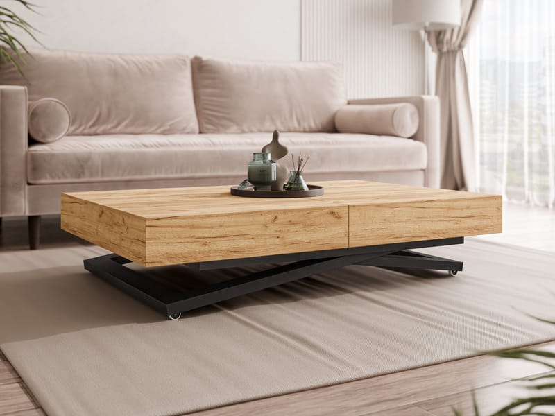 Avendi sofabord 120 cm - Sort, natur - Møbler - Borde - Sofabord