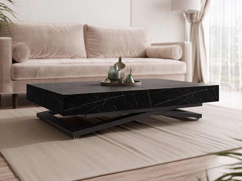 Avendi sofabord 120 cm - Sort, sort marmor - Møbler - Borde - Sofabord