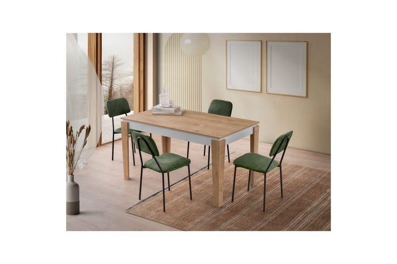 Azoula Spisebord 140 cm Rektangulær - Eg/Hvid - Møbler - Borde - Spisebord og køkkenbord