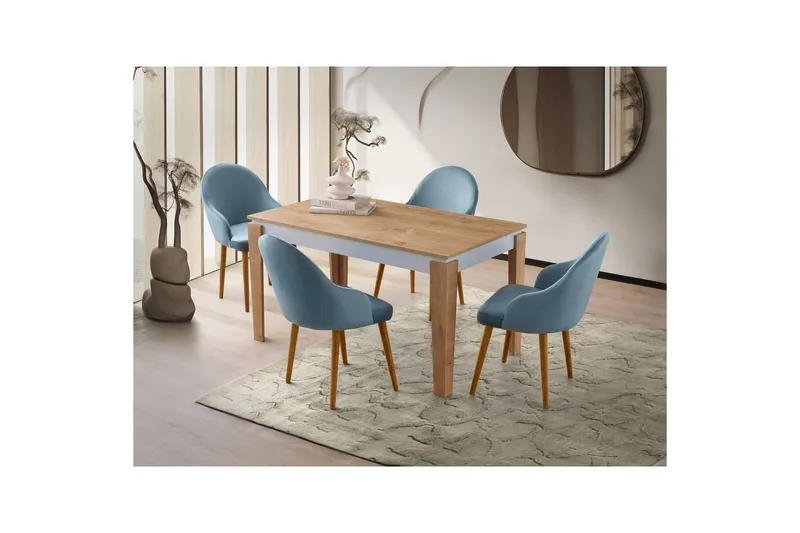 Azoula Spisebord 140 cm Rektangulær - Eg/Hvid - Møbler - Borde - Spisebord og køkkenbord