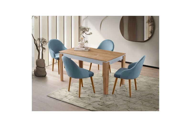 Azoula Spisebord 140 cm Rektangulær - Eg/Hvid - Møbler - Borde - Spisebord og køkkenbord