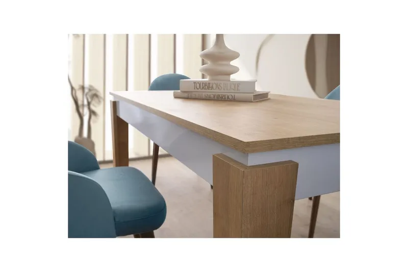 Azoula Spisebord 140 cm Rektangulær - Eg/Hvid - Møbler - Borde - Spisebord og køkkenbord