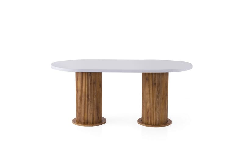 Babilas Spisebord 180 cm Oval - Hvid - Møbler - Borde - Spisebord og køkkenbord