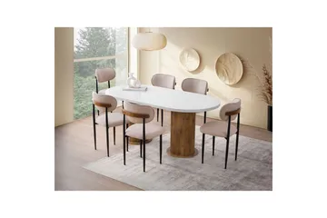 Babilas Spisebord 180 cm Oval - Hvid - Møbler - Borde - Spisebord og køkkenbord