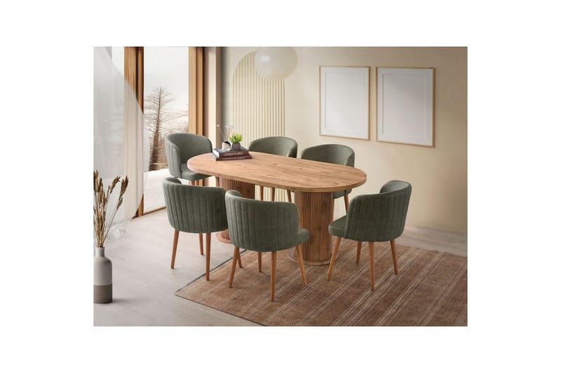 Babilas Spisebord 180 cm Oval - Valnød - Møbler - Borde - Spisebord og køkkenbord