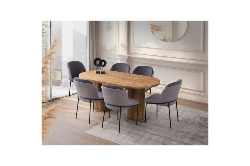 Babilas Spisebord 180 cm Oval - Valnød - Møbler - Borde - Spisebord og køkkenbord