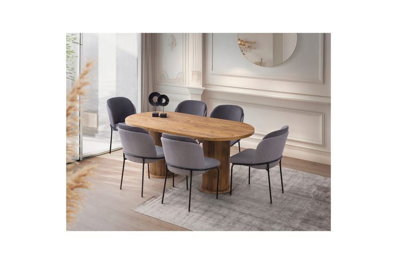 Babilas Spisebord 180 cm Oval - Valnød - Møbler - Borde - Spisebord og køkkenbord