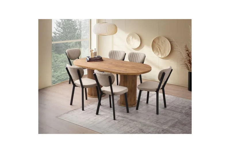 Babilas Spisebord 180 cm Oval - Valnød - Møbler - Borde - Spisebord og køkkenbord