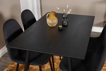 Balisa Spisebordssæt 120 cm inkl 4 Ypas Stole - Sort - Møbler - Borde - Spisebordssæt