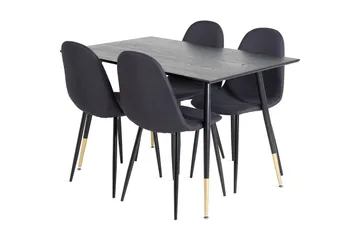 Balisa Spisebordssæt 120 cm inkl 4 Ypas Stole - Sort - Møbler - Borde - Spisebordssæt