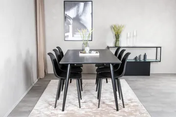 Balisa Spisebordssæt 180 cm inkl 6 Ypas Stole - Sort - Møbler - Borde - Spisebordssæt