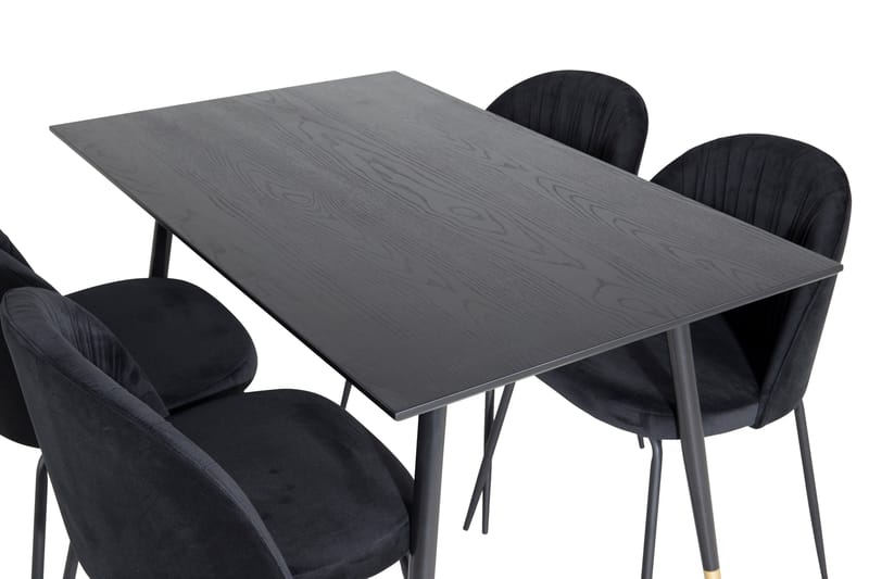 Balisa spisesæt 120 cm inkl. 4 Foyos-stole - Sort - Møbler - Borde - Spisebordssæt