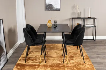 Balisa spisesæt 120 cm inkl. 4 Foyos-stole - Sort - Møbler - Borde - Spisebordssæt