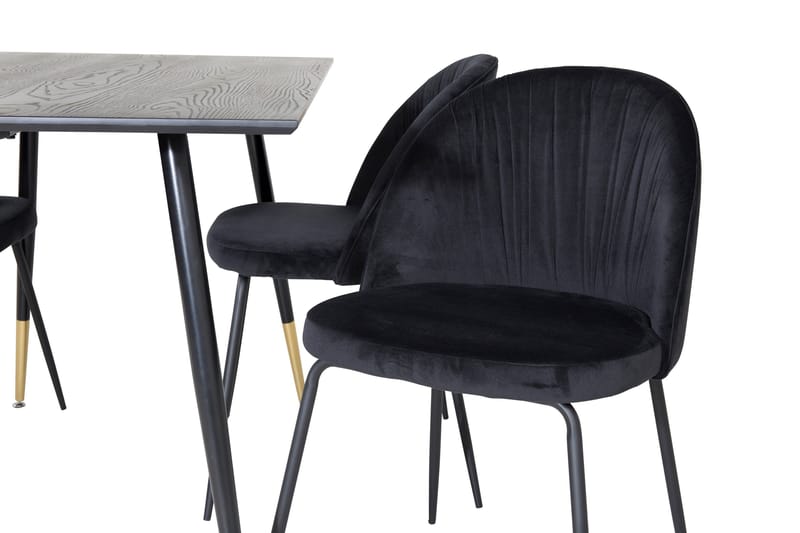 Balisa spisesæt 120 cm inkl. 4 Foyos-stole - Sort - Møbler - Borde - Spisebordssæt