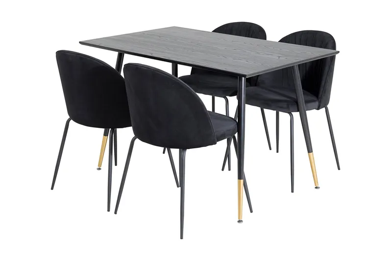 Balisa spisesæt 120 cm inkl. 4 Foyos-stole, Sort