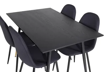Balisa spisesæt 120 cm inkl. 4 Ypas-stole - Sort - Møbler - Borde - Spisebordssæt