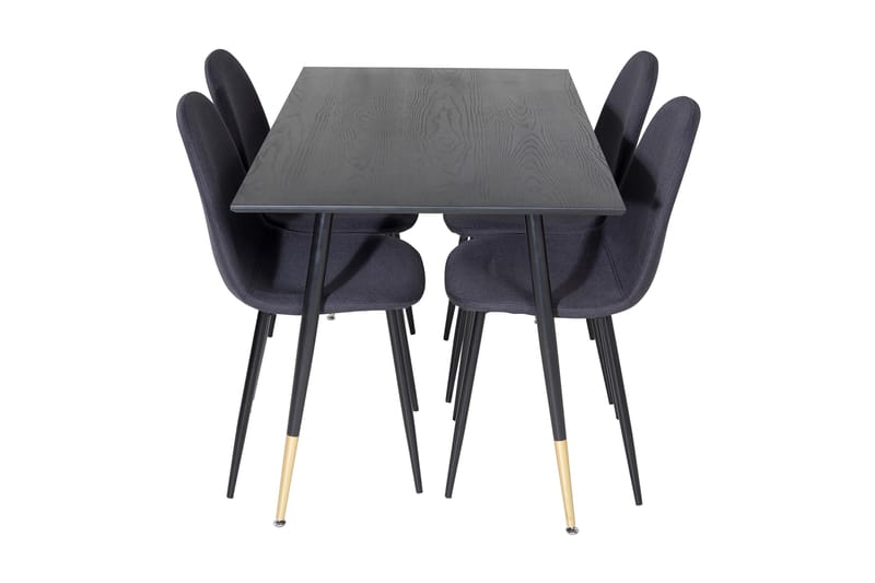 Balisa spisesæt 120 cm inkl. 4 Ypas-stole - Sort - Møbler - Borde - Spisebordssæt