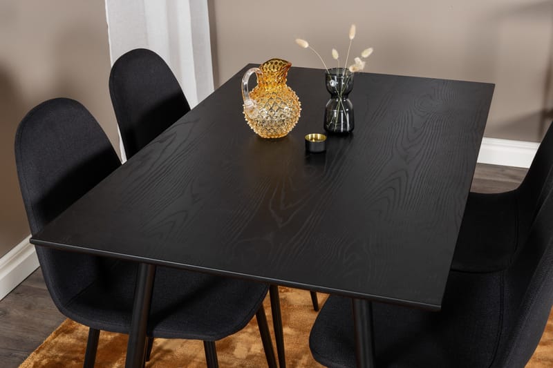 Balisa spisesæt 120 cm inkl. 4 Ypas-stole - Sort - Møbler - Borde - Spisebordssæt
