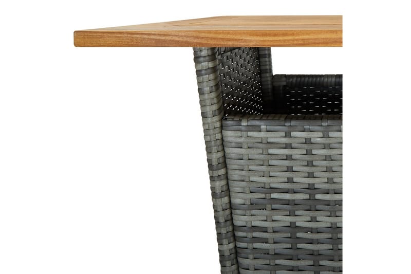 Barbord 60x60x110 cm Polyrattan og massivt Akacietræ Grå - Grå - Barbord & ståbord