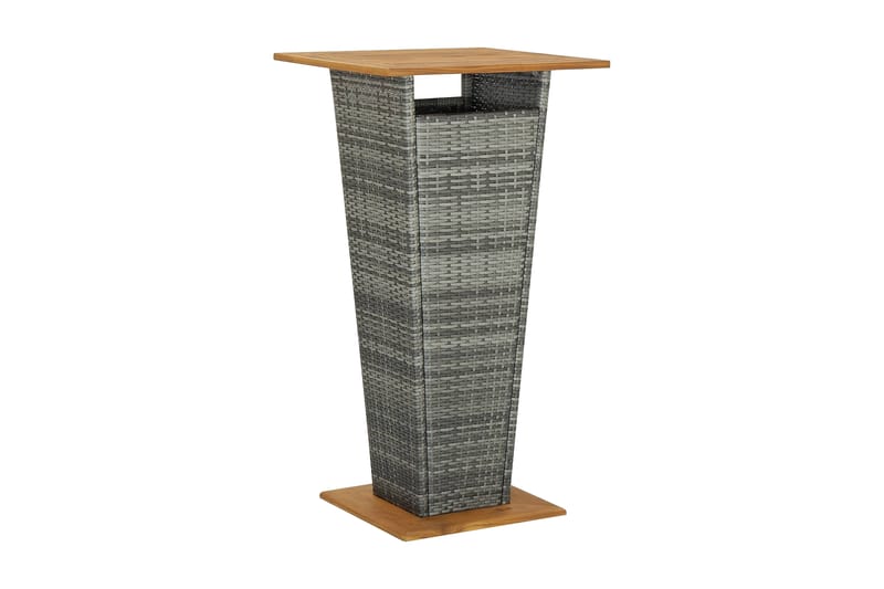 Barbord 60x60x110 cm Polyrattan og massivt Akacietræ Grå - Grå - Møbler - Borde - Barbord & ståbord