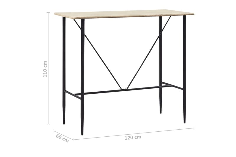 Barbord 120 X 60 X 110 Cm Mdf Egetræsfarvet - Brun - Møbler - Borde - Barbord & ståbord