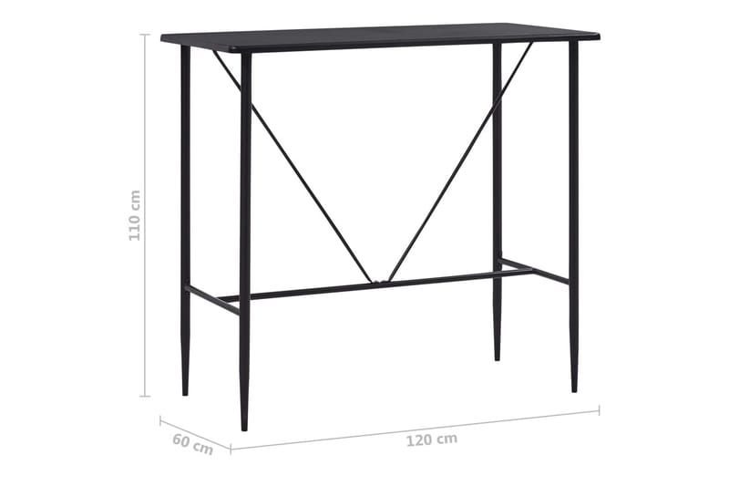 Barbord 120 X 60 X 110 Cm Mdf Sort - Sort - Møbler - Borde - Barbord & ståbord