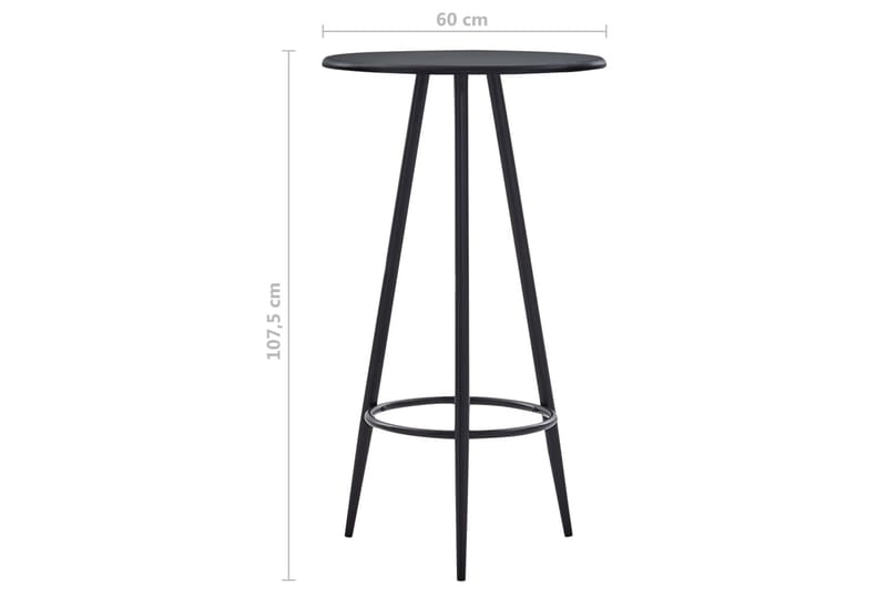 Barbord 60 X 107,5 Cm Mdf Sort - Sort - Møbler - Borde - Barbord & ståbord