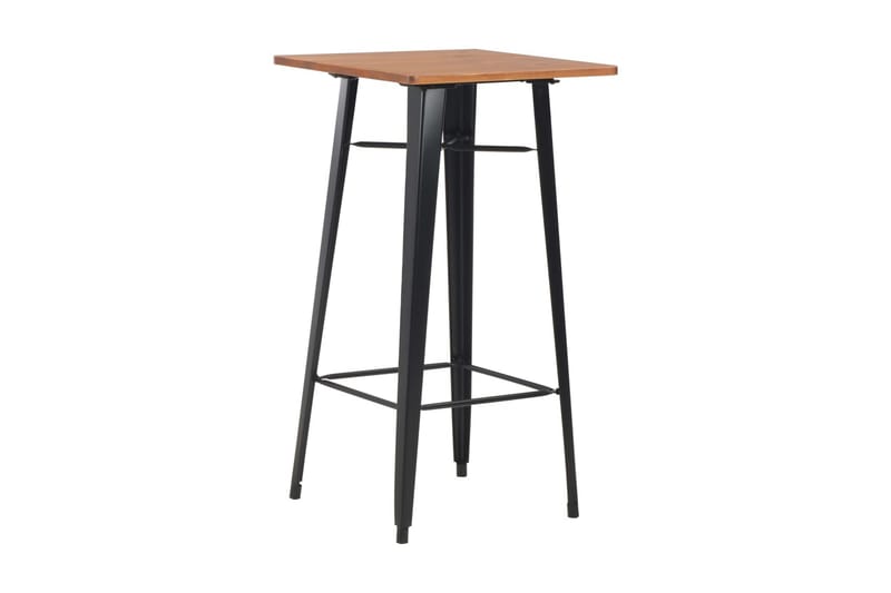 Barbord 60 X 60 X 108 Cm Massivt Fyrretræ Stål Sort - Sort - Møbler - Borde - Barbord & ståbord