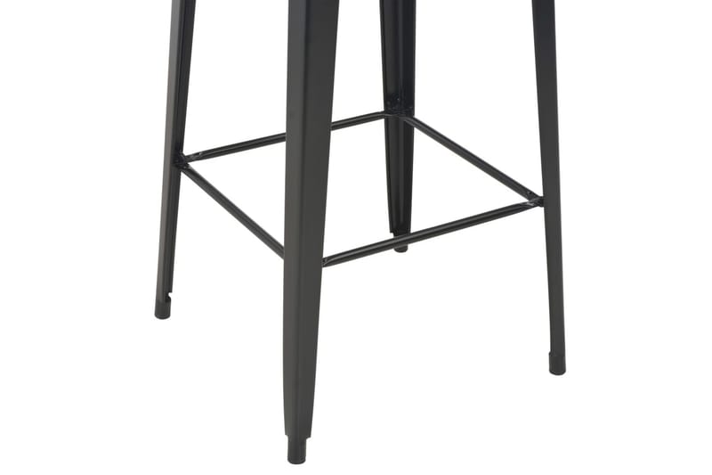 Barbord 60 X 60 X 108 Cm Massivt Fyrretræ Stål Sort - Sort - Møbler - Borde - Barbord & ståbord