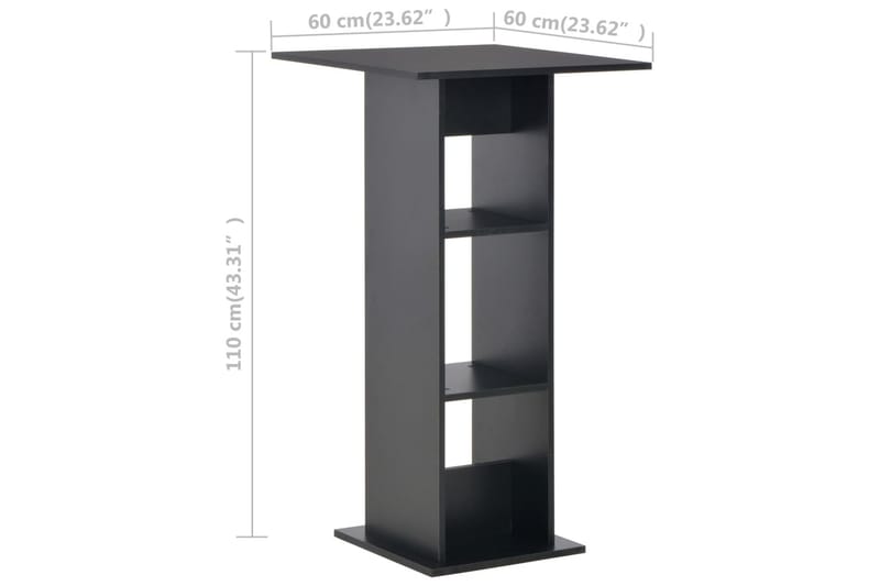 Barbord 60 X 60 X 110 Cm Sort - Sort - Møbler - Borde - Barbord & ståbord