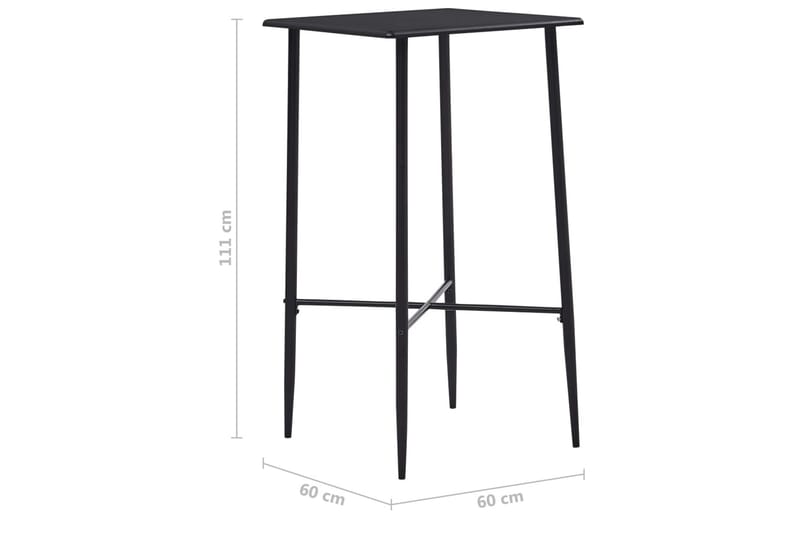 Barbord 60 X 60 X 111 Cm Mdf Sort - Sort - Møbler - Borde - Barbord & ståbord