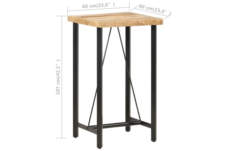 Barbord 60x60x107 cm Ru Mangotræ - Møbler - Borde - Barbord & ståbord