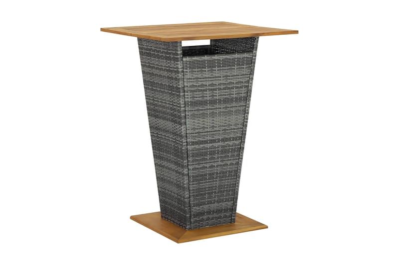 Barbord 80x80x110 cm Polyrattan og massivt Akacietræ Grå - Grå - Møbler - Borde - Barbord & ståbord