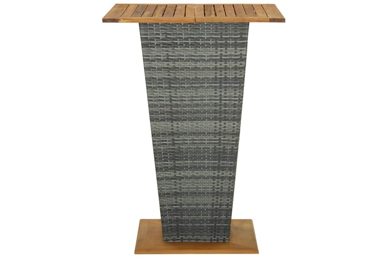 Barbord 80x80x110 cm Polyrattan og massivt Akacietræ Grå - Grå - Møbler - Borde - Barbord & ståbord