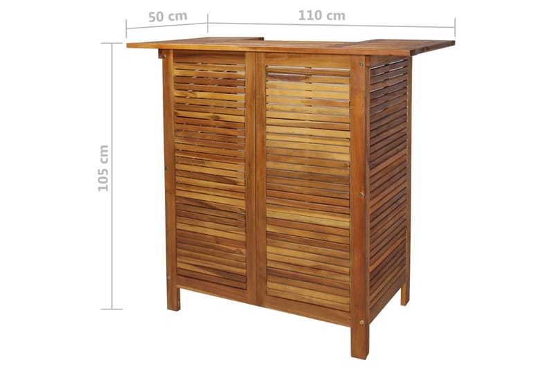 Barbord I Massivt Akacietræ 110 X 50 X 105 Cm - Brun - Møbler - Borde - Barbord & ståbord