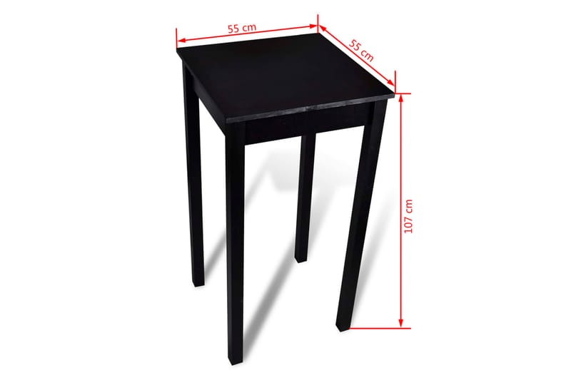 Barbord Mdf Sort 55 X 55 X 107 Cm - Sort - Møbler - Borde - Barbord & ståbord