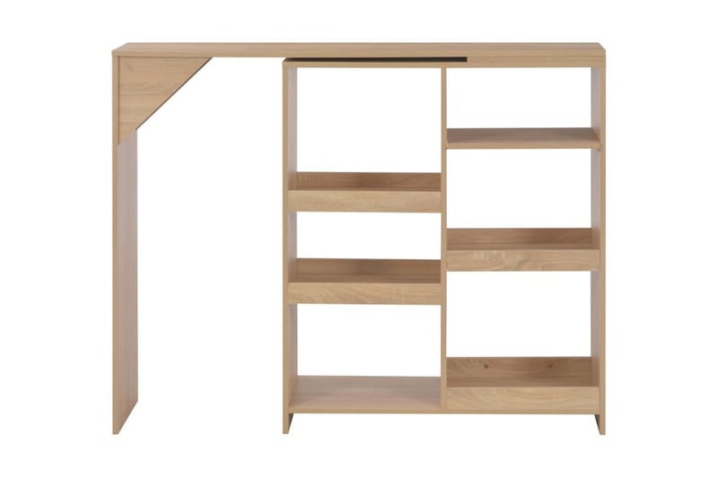 Barbord Med Bevægelig Hylde 138 X 40 X 120 Cm Egetræsfarve - Brun - Møbler - Borde - Barbord & ståbord