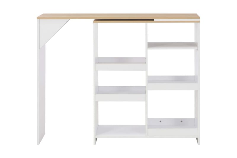 Barbord Med Bevægelig Hylde 138 X 40 X 120 Cm Hvid - Hvid - Møbler - Borde - Barbord & ståbord