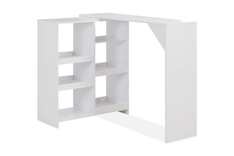 Barbord Med Bevægelig Hylde 138 X 40 X 120 Cm Hvid - Hvid - Møbler - Borde - Barbord & ståbord