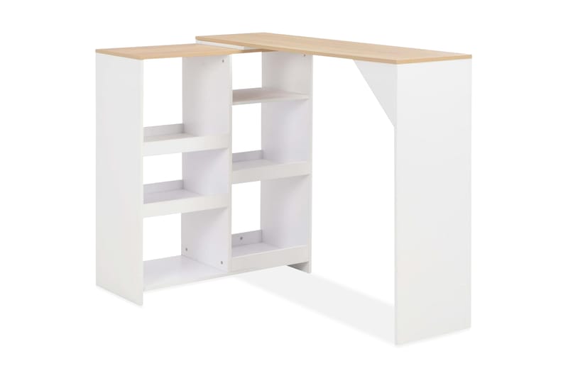 Barbord Med Bevægelig Hylde 138 X 40 X 120 Cm Hvid - Hvid - Møbler - Borde - Barbord & ståbord