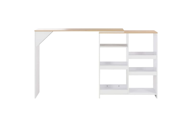 Barbord Med Bevægelig Hylde 138 X 40 X 120 Cm Hvid - Hvid - Møbler - Borde - Barbord & ståbord